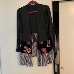 Striped and floral cardigan size 2x